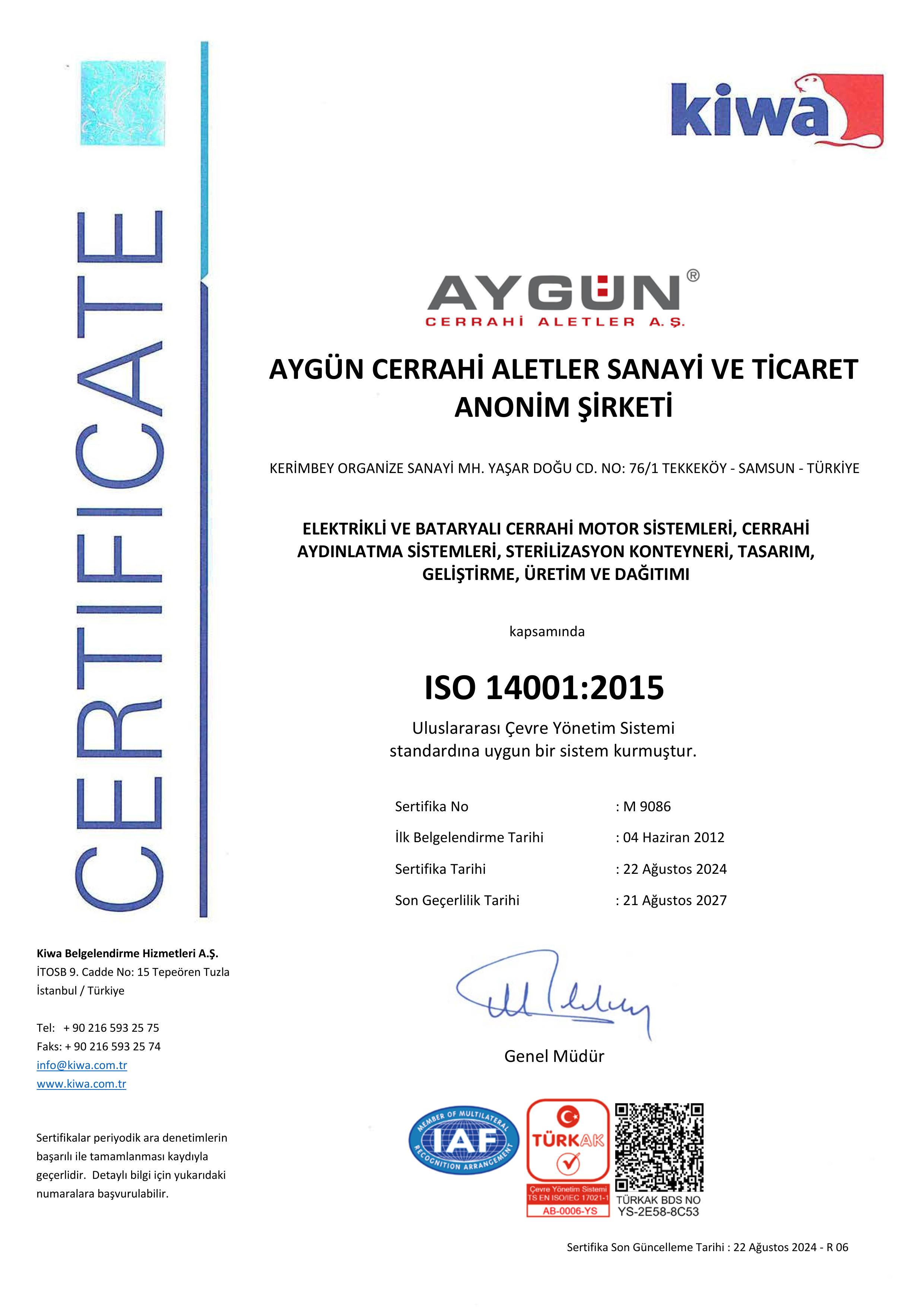 Aygün Certificate